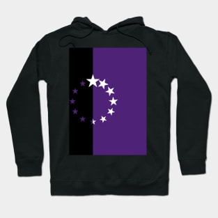 Half purlpe Half white 12 growing stars purple to white Hoodie